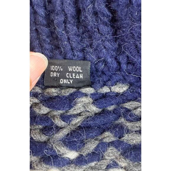 Vintage Cardigan Multi Color Men Chunky 100% Wool Button Front Winter Sweater - Picture 4 of 9